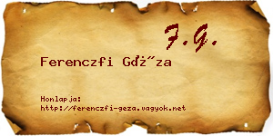 Ferenczfi Géza névjegykártya